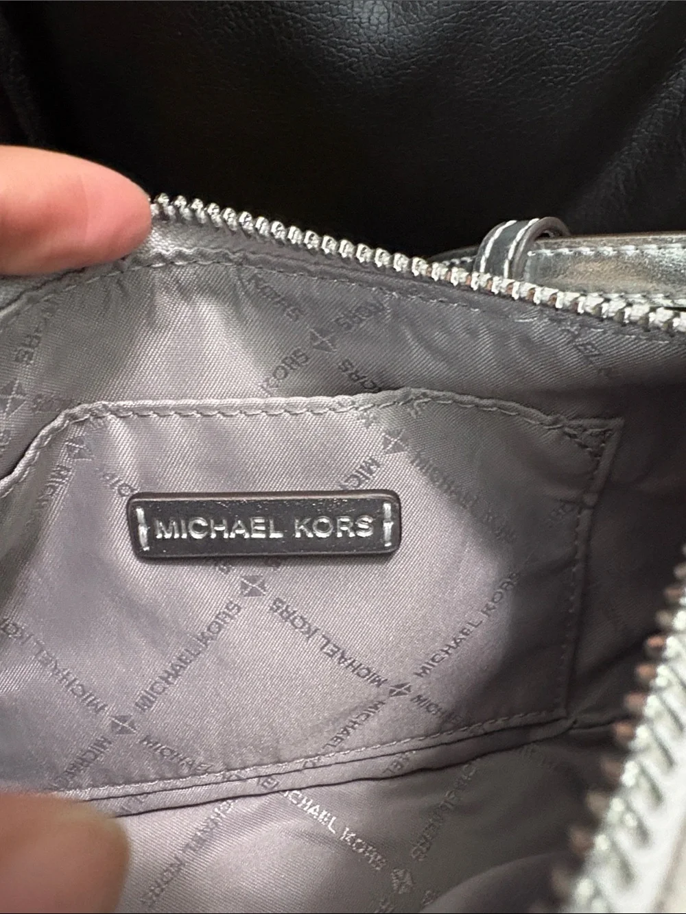 Michael Kors Women’s Silver Rhinestone Chain Crossbody Bag